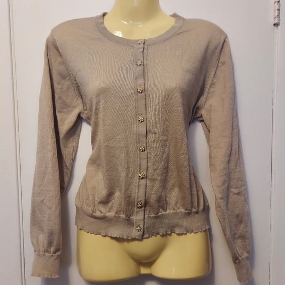 Esperanza Cropped Cardigan Lettuce Trim size XL - Picture 2 of 7